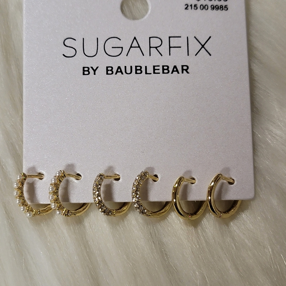 Baublebar sugar fix 3 pack small hoop earrings - Picture 2 of 3